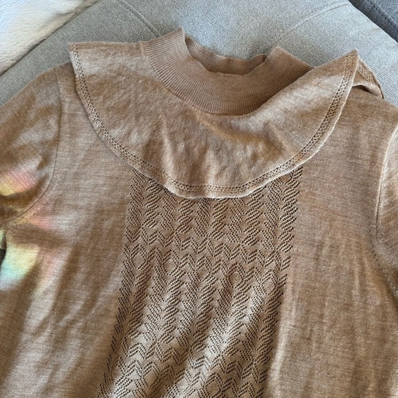 J. Crew Collection 100% Merino Wool Sweater womens S delicate lightweight brown - Picture 2 of 10